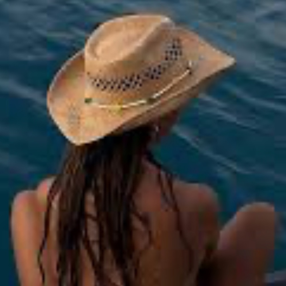 Vintage Straw Coastal Cowgirl Cowboy Hat Lack Of Color.Sunhat Desert Cowboy